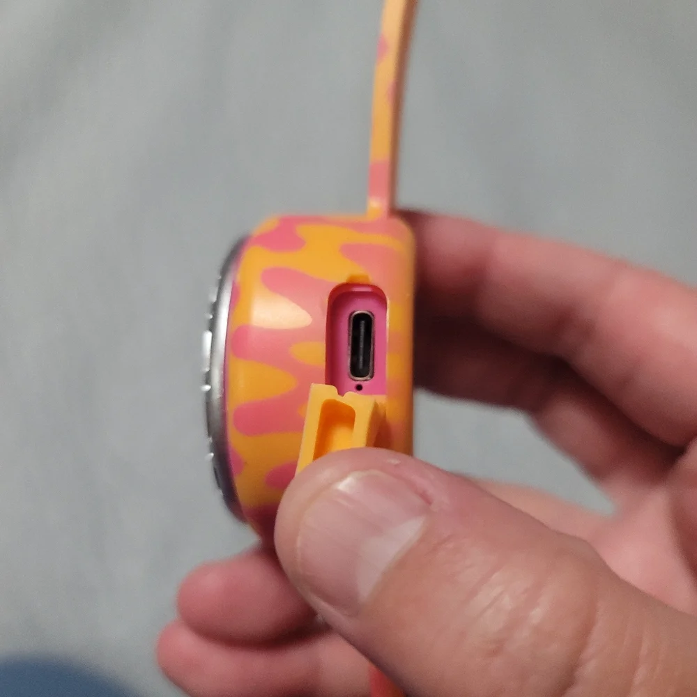 Pink and Orange Wearable Speaker